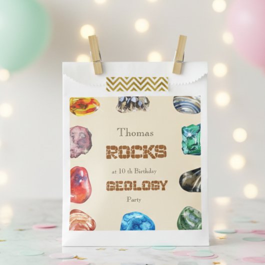 Geologie verjaardagsfeest rotsen edelsteen bedankzakje