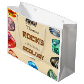 Geologie verjaardagsfeest rotsen edelsteen groot cadeauzakje (Voorkant Gekanteld)