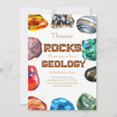 Geologie verjaardagsfeest rotsen edelsteen kaart (Voorkant)