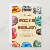 Geologie verjaardagsfeest rotsen edelsteen kaart (Voorkant)