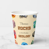 Geologie verjaardagsfeest rotsen edelsteen papieren bekers (Voorkant)