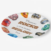Geologie verjaardagsfeest rotsen edelsteen papieren bordje (Gekanteld)