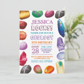 Geologie Verjaardagsfeest Rotsen Edelstenen Krista Kaart (Staand voorkant)