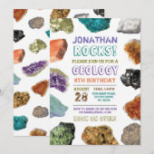 Geologie verjaardagsfeestje Rotsen Edelstenen Kris Kaart (Voorkant / Achterkant)