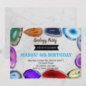 Geologie verjaardagsuitnodiging kaart (Voorkant / Achterkant)