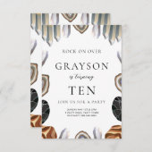 Geologie Verjaardagsuitnodiging Rocks, Pareltjes k Kaart (Voorkant / Achterkant)