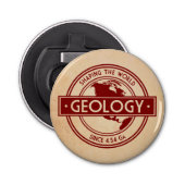 Geologie - vormgeving van de Logo van de wereld (N Button Flesopener (Voorkant)