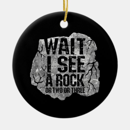 Geologie, wacht, ik zie een rots. keramisch ornament (Voorkant)