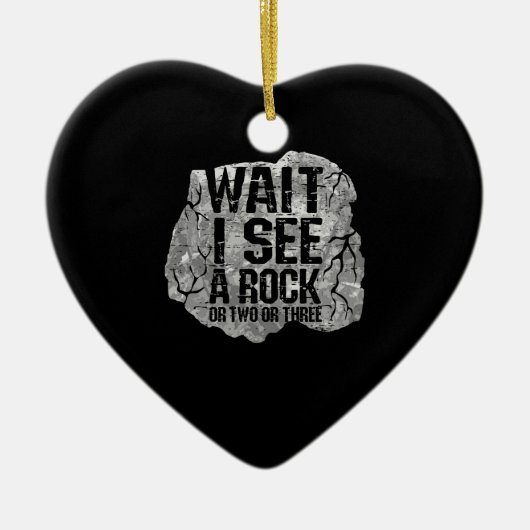Geologie, wacht, ik zie een rots. keramisch ornament (Voorkant)