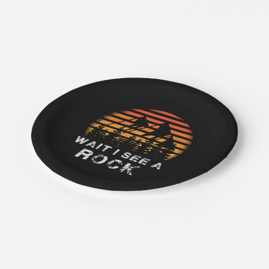 Geologie, wacht, ik zie een rots. papieren bordje (Gekanteld)