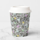 Geologie White Granite Rock Pastel Stip elke Text  Papieren Bekers (Achterkant)