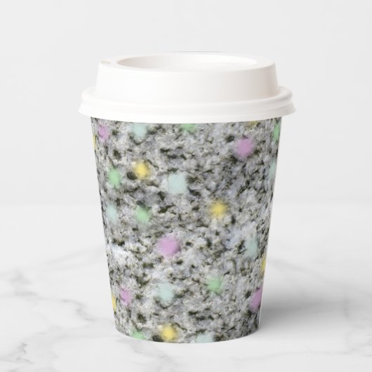 Geologie White Granite Rock Pastel Stip elke Text  Papieren Bekers (Achterkant)