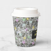 Geologie White Granite Rock Pastel Stip elke Text  Papieren Bekers (Rechts)