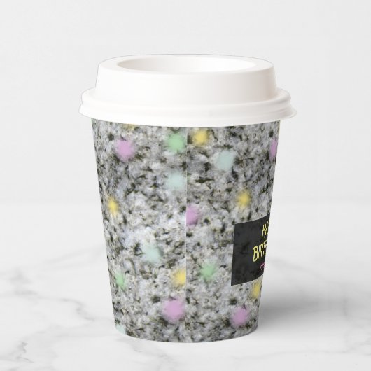 Geologie White Granite Rock Pastel Stip elke Text  Papieren Bekers (Rechts)
