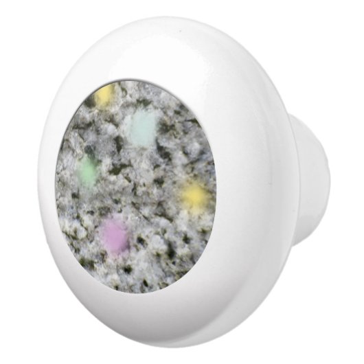 Geologie White Granite Rock Texture Pastel Stippen Keramische Knop (Rechts)
