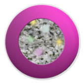 Geologie White Granite Rock Texture Pastel Stippen Keramische Knop (Voorkant)