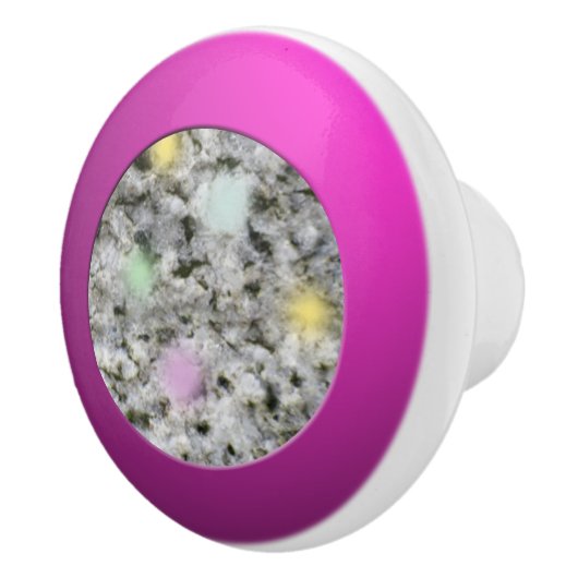 Geologie White Granite Rock Texture Pastel Stippen Keramische Knop (Rechts)
