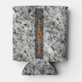 Geologie Witte Graniet Rock Textuur met Naam Blikjeskoeler (Voorkant)