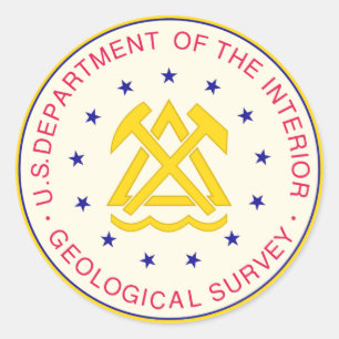 Geologische enquête Verenigde Staten Ronde Sticker