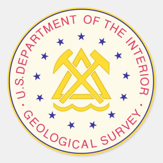 Geologische enquête Verenigde Staten Ronde Sticker (Voorkant)