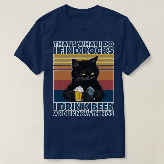 Geologische geoloog Rocks Drink Beer Cat T-shirt (Design voorkant)