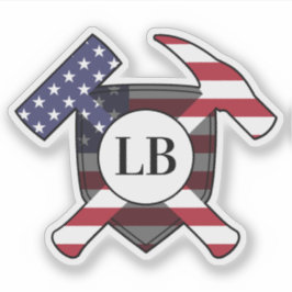 Geologische hamers met je Initialen op een vinyl Sticker