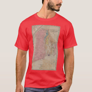 Geologische kaart 1840 van het  eiland Rhode T-shirt