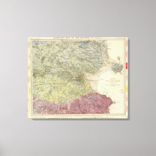 Geologische kaart Dublin Canvas Afdruk