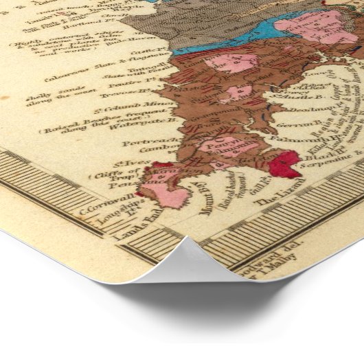 Geologische kaart, Engeland, Wales Poster (Hoek)