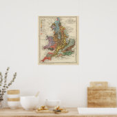 Geologische kaart Engeland, Wales Poster (Keuken)