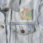 Geologische kaart Europa Vierkante Button 5,1 Cm (In situ)