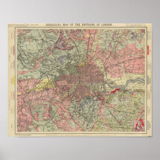 Geologische kaart Londen Poster (Voorkant)