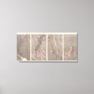 Geologische kaart Rio Colorado van het westen Canvas Afdruk