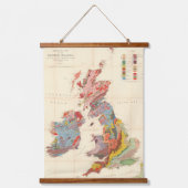  Geologische kaart van de Britse eilanden (1912) Hangend Wandkleed (Voorkant)