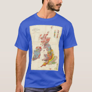  geologische kaart van de Britse eilanden 1913 T-shirt