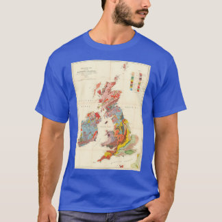 geologische kaart van de Britse eilanden 1913 T-shirt