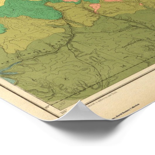 Geologische kaart van de mesozoïsche terrassen poster (Hoek)