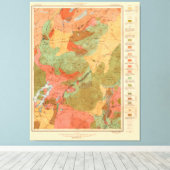 Geologische kaart van de Quadrangle van het meer - Canvas Afdruk (Insitu (Houten vloer))