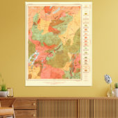 Geologische kaart van de Quadrangle van het meer - Canvas Afdruk (Insitu (Woonkamer))