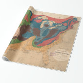  Geologische kaart van de Verenigde Staten (1872) Cadeaupapier (Uitgerold)