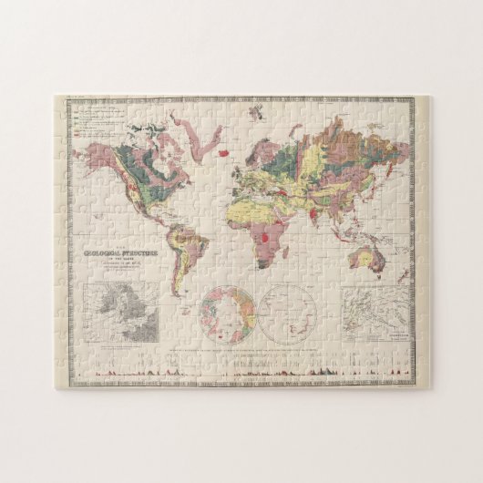  geologische kaart van de wereld (1856) legpuzzel (Horizontaal)