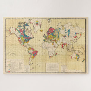 geologische kaart van de wereld (1875) legpuzzel
