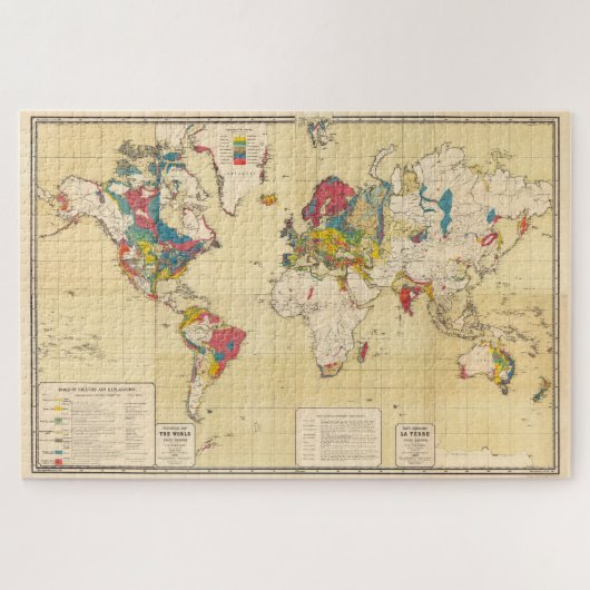  geologische kaart van de wereld (1875) legpuzzel (Horizontaal)