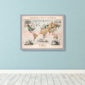 Geologische kaart van de wereld canvas afdruk (Insitu (Houten vloer))