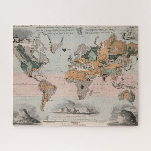 Geologische kaart van de wereld legpuzzel (Horizontaal)