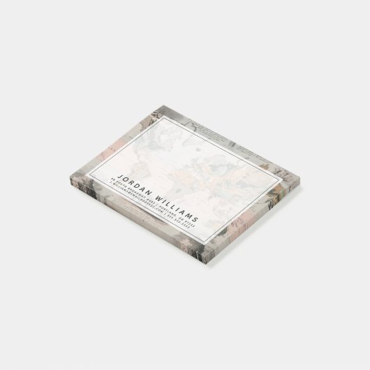 Geologische kaart van de wereld post-it® notes (Schuin)