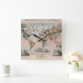 Geologische kaart van de wereld vierkante klok (Huis)