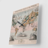 Geologische kaart van de wereld vierkante klok (Hoek)