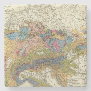 Geologische kaart van Duitsland Stenen Onderzetter