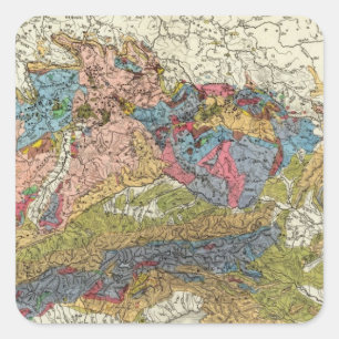 Geologische kaart van Duitsland Vierkante Sticker